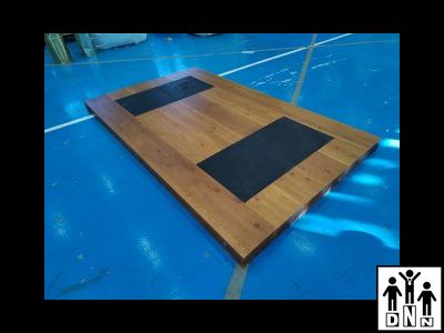 Помост тяжелоатлетический (для становой) с морением 2,5х1,5х0,1м рез. Амортизаторы: 1х0,5х0,04м DNN