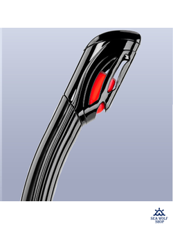 Трубка для дайвинга WAVE сухая, черный силикон