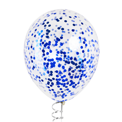 Шары с конфетти синие металлик (круги)
