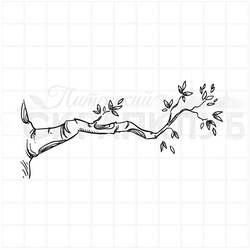 Штамп листья на ветке