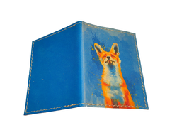 Картхолдер-книжка с двумя отделениями "Лиса на синем"