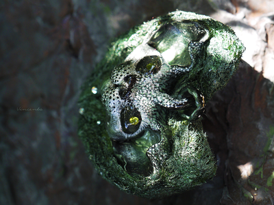 Сказочная брошь "Лесной КотоРог" в виде фэнтезийного кота-единорога из рода Лесных Хранителей