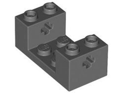 Technic, Brick 2 x 4 x 1 1/3 with Axle Holes and 2 x 2 Cutout, Dark Bluish Gray (67446 / 6310208 / 6335115)