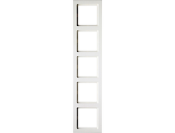 Рамка 5 постов Berker серия Q.3, полярная белизна бархат