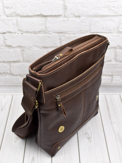 Кожаная мужская сумка Melazzo Premium brown (арт. 
5073-53)