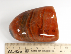 Агат "огненный", полировка стоячая, Бразилия (78*60*45 мм, 327 г) №35432