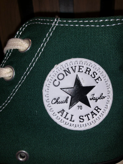 Посмотреть Конверсы  Chuck Taylor Hi 70 зеленые высокие в реальности