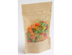 Крафт пакет дой-пак зип-лок 110*185 мм с окном 100 мм, упаковка 50 шт.