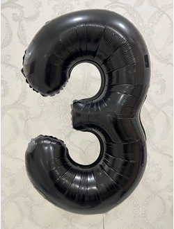 Шар-цифра 102 см с гелием Чёрный