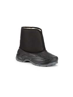 Ботинки с накладкой ТЭП, иск.мех, мужские черные