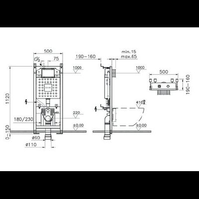 Комплект: Подвесной безободковый унитаз VitrA S40, SmoothFlush, с тонким сиденьем с микролифтом, инсталяцией и панелью управления 9860B003-7200