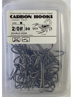 Крючок-двойник Carbon Hooks Scorpion 30шт #2/0