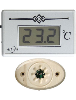 Высокотемпературный термометр для бани и сауны ТЭС-2 с датчиком в деревянном корпусе