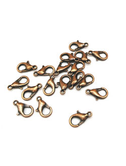 Карабины для бижутерии, медь 12 мм
