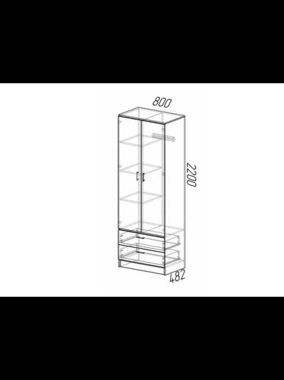 Дуэт шкаф комбинированный Белый