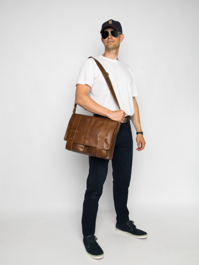 Кожаная мужская сумка Madruzzo Premium brown (арт. 
5068-63)