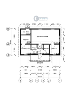 Б-24 ГАБАРИТНЫЕ РАЗМЕРЫ: (6Х9М) 1 ЭТАЖ, ОБЩАЯ ПЛОЩАДЬ: 60М²