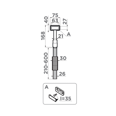 Сменный прямоугольный перелив OV-1-S