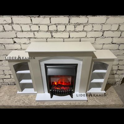 Электрокамин Скандинавия LUX BG-WT  с очагом Fobos
