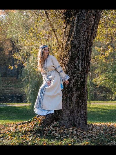 Платье "Белый Рассвет" ручное ткачество