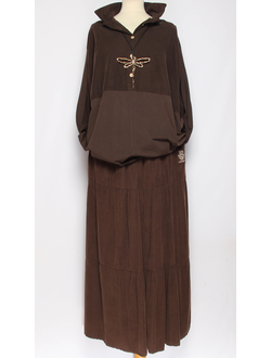 Рубашка "Вельвет с трикотажем2" шоколад до р.56