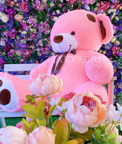 Огромный плюшевый мишка 180 см розовый Тони
