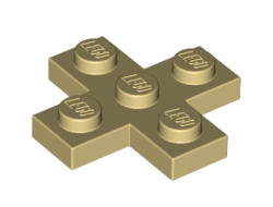 Plate, Modified 3 x 3 Cross, Tan (15397 / 6061575)
