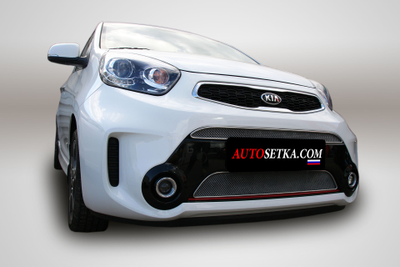 Premium защита радиатора для KIA Picanto (2016-2018) из 2-х частей
