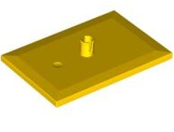 Train Bogie Plate (Tile, Modified 6 x 4 with 5mm Pin), Yellow (4025 / 4556785 / 6051861 / 6086730 / 6296796 / 6413626)