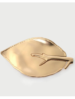 (АРТИКУЛ: 7406/61) БРОШКА ЖЕНСКАЯ "ЛИСТ", КРУПНАЯ, МЕТАЛЛ "ЗОЛОТО"
