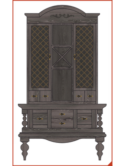 буфет серый. массив дуба