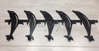 Вешалка настенная дельфины