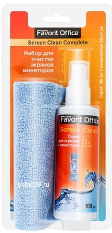 Clean complete. Favorit office набор screen clean complete. чистящее ср-во favorit office f140005 screen clean complete. набор favorit office для ухода за экранами lcd led oled plasma чистящий спрей+многоразовая салфетка.