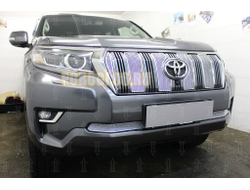 Защита радиатора Toyota Land Cruiser Prado 150 2017- chrome низ PREMIUM