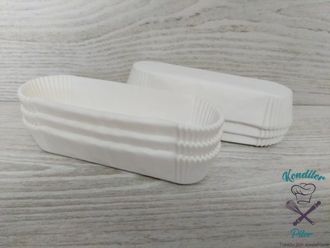 Тарталетки овальные белые 34*136*26,5 мм, 100 шт