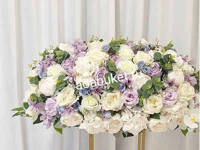 Торжественная Композиция из искусственных цветов большая - Сиреневые облака № ОФ016к - в Москве