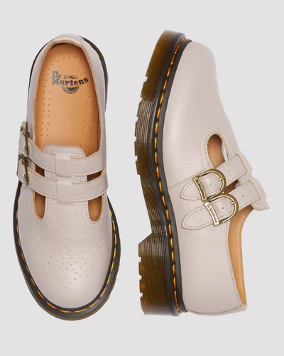 Dr Martens 8065 Virginia Leather Mary Jane Vintage Taupe Virginia