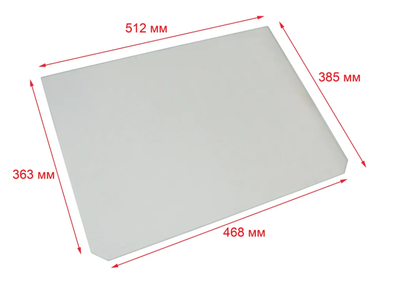 Стекло внутреннее Hansa 8031889, без шелкографии (512x385)мм