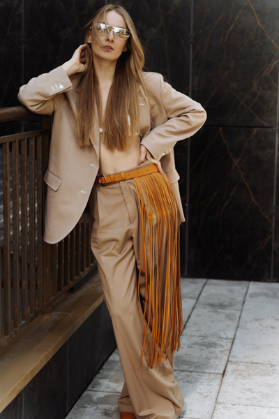 Bonny пояс с бахромой 80 Желтый