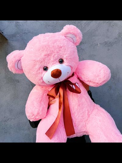 Большой плюшевый медведь 135 см розовый Феликс