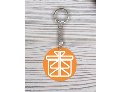 Брелок с гравировкой оранжевый с Вашим дизайном