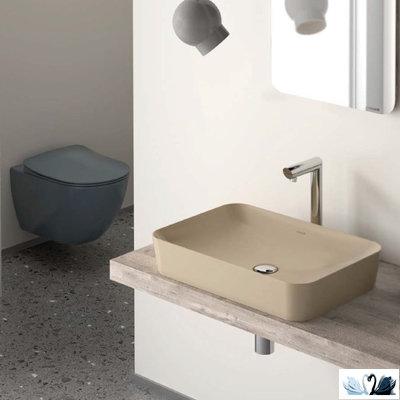 Чаша унитаза Creavit Free Basalt FE322-11BM00E-0000 подвесная безободковая, сине - серая, Steel Blue