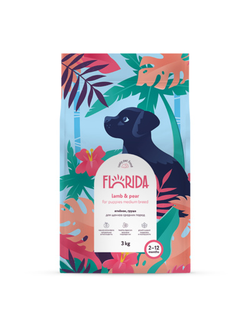 Florida сухой корм для щенков средних пород с ягненком и грушей 3 кг