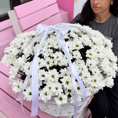 КОРЗИНА РОМАШКОВЫХ ХРИЗАНТЕМ