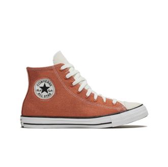 Кеды Converse All Star оранжевые высокие с белой вставкой