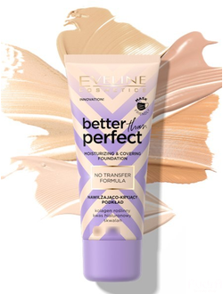 EVELINE BETTER THAN PERFECT Стойкая увлажняющая тональная основа 01 Ivory