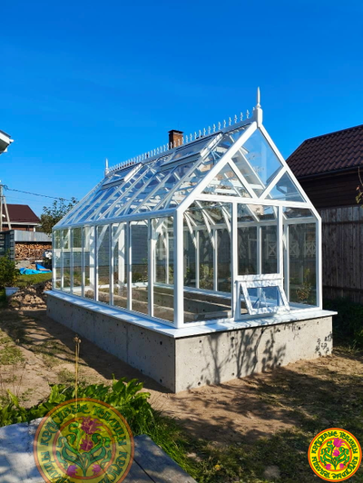 Базовая комплектация теплицы из стекла  и алюминия БРИТТОН размером 5000 x 2500 мм