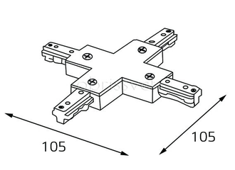Коннектор крестовой ITALLINE WSO 75 (Белый/Чёрный)