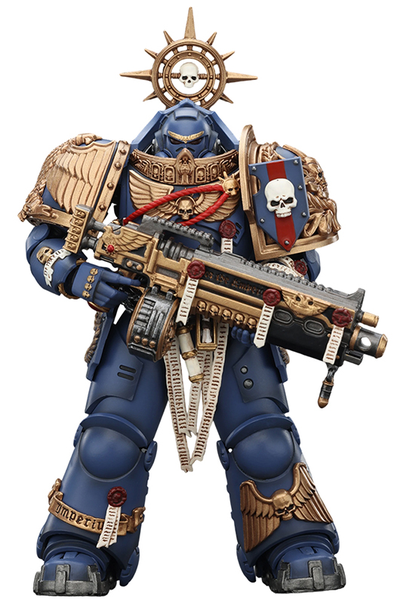 Ультрамарин в тяжелой реликтовой броне (Warhammer 40K) - КОЛЛЕКЦИОННАЯ ФИГУРКА 1/18 Ultramarines Heavy Relic Primus Armor with Heavy Relic Bolt Rifle (JT02854) - JOYTOY