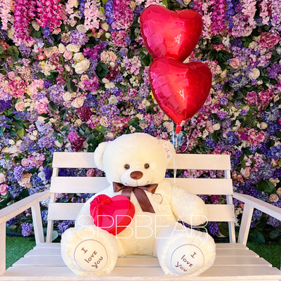 Подарочный набор №1 - Плюшевый мишка 120 см, Шары сердца 2, Киндер бокс средний